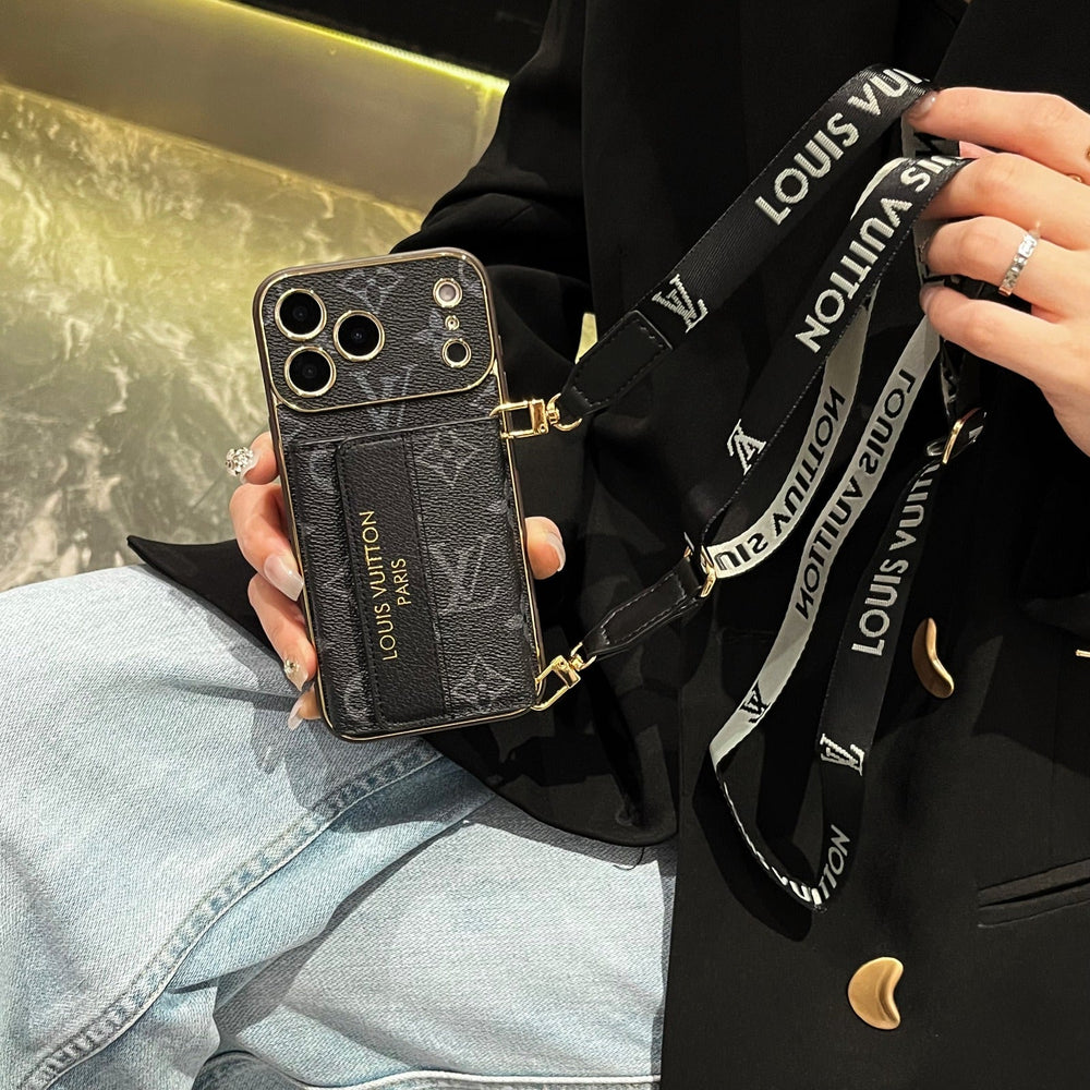The Street Style Collection — Monogram Wallet iPhone Case with Crossbody Strap