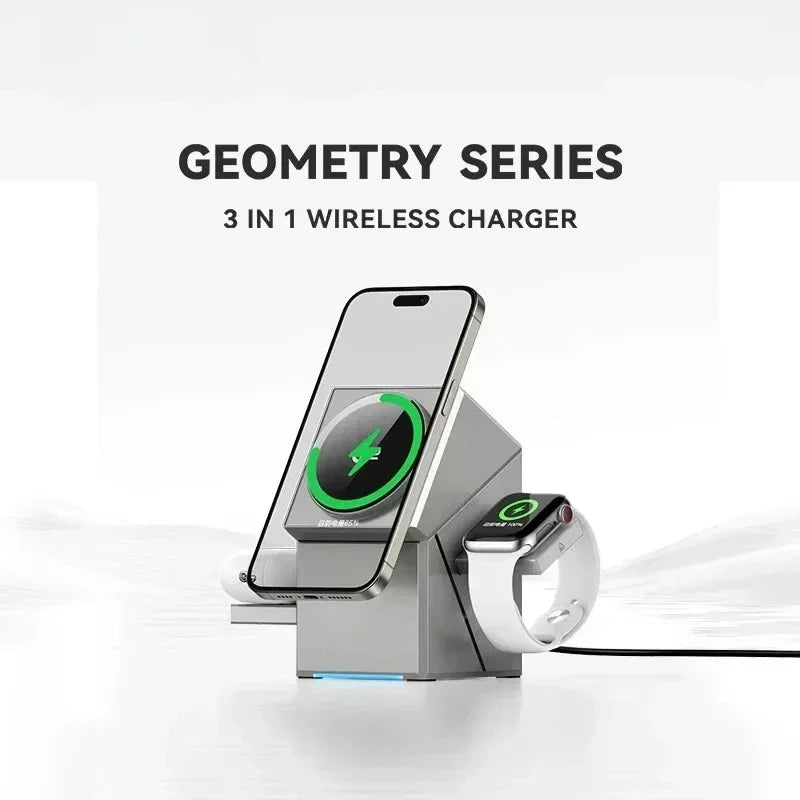 3-in-1 Qi2 Wireless Charger for iPhone, AirPods & iWatch
