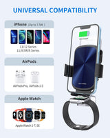 3 in 1 Wireless Car Charger for iPhone AirPods & Apple Watch