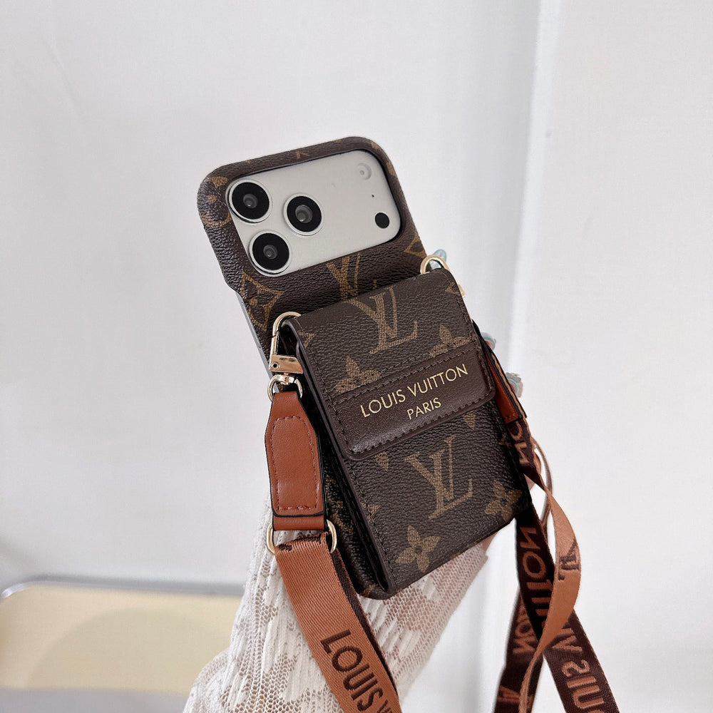 The Bag Life — Brown Monogram iPhone Crossbody Case with Full Flip Wallet
