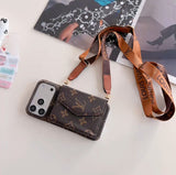 Luxury Monogram Crossbody iPhone Case | Detachable Strap · Multi-Card Wallet