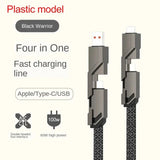 4-in-1 USB C Lightning Cable (2M): Fast Charging & Data Sync