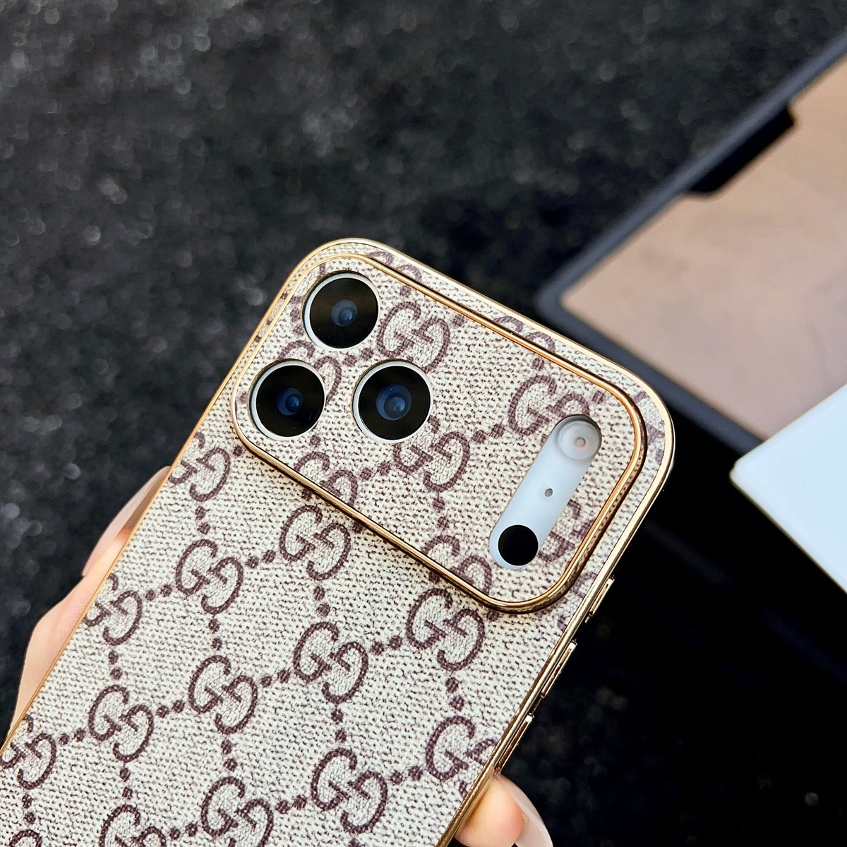The Gold Edit - Luxury Monogram Leather iPhone Case