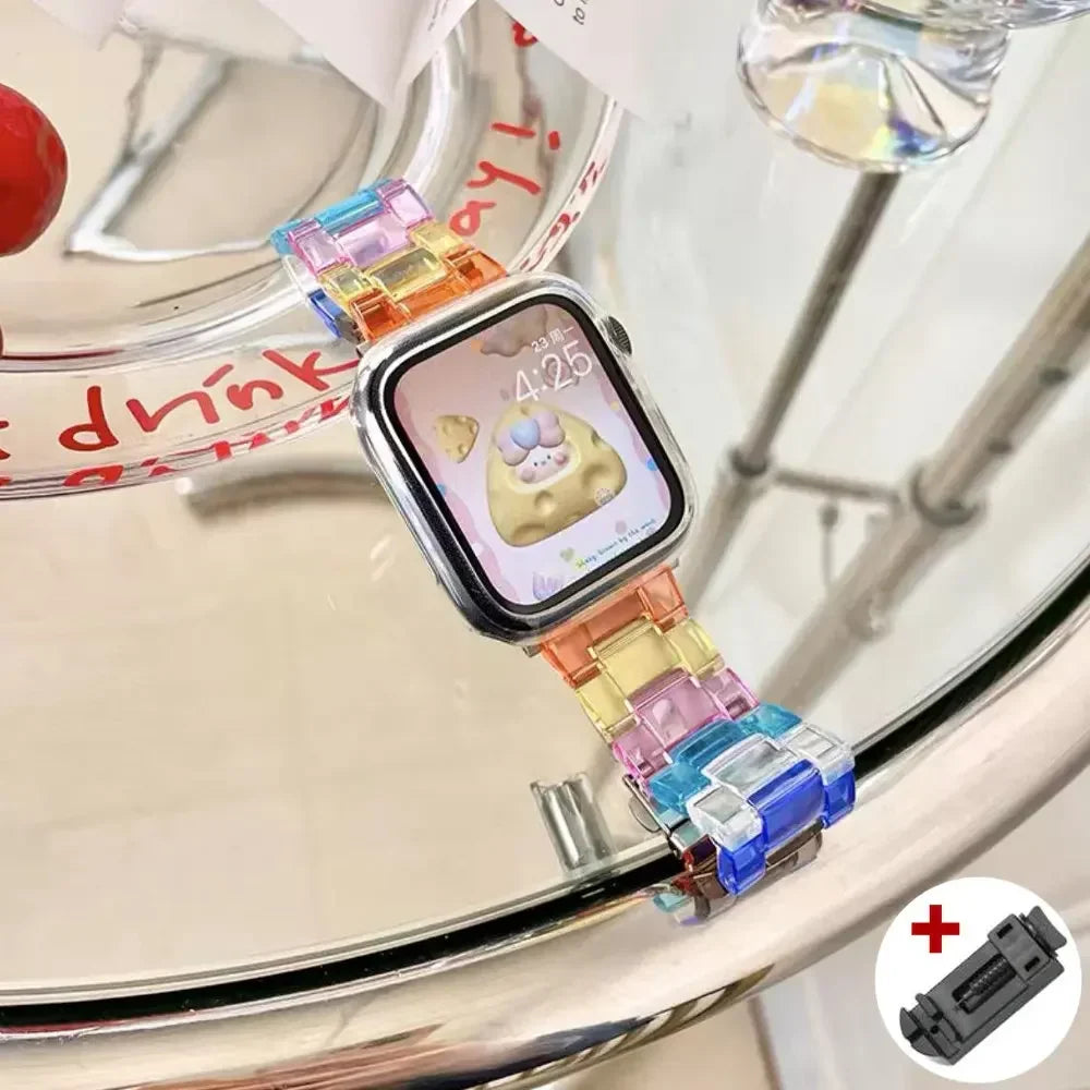 Resin Rainbow Strap for Apple Watch Series