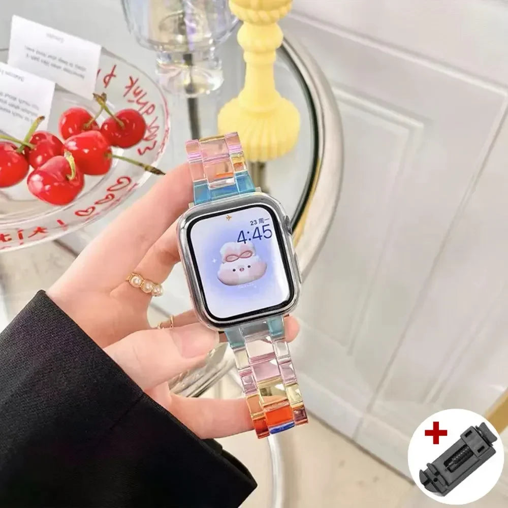 Resin Rainbow Strap for Apple Watch Series