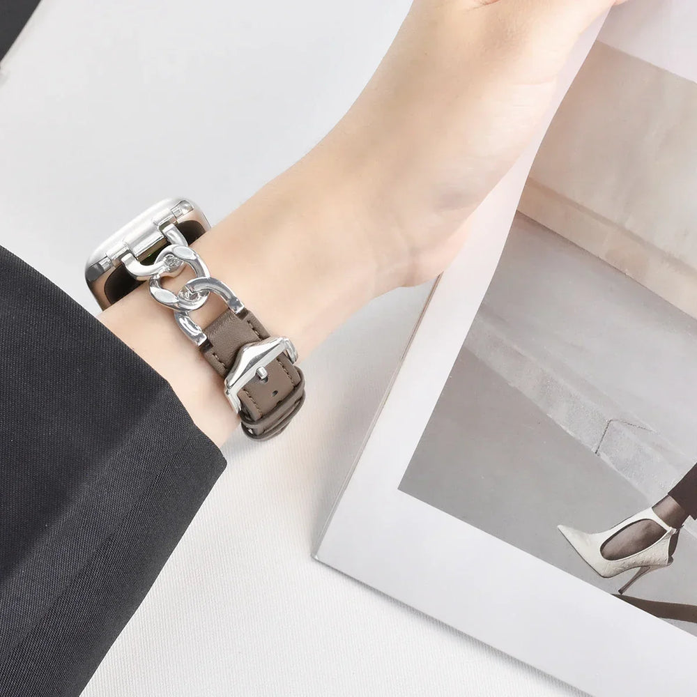 Metal Leather Strap For Apple Watch