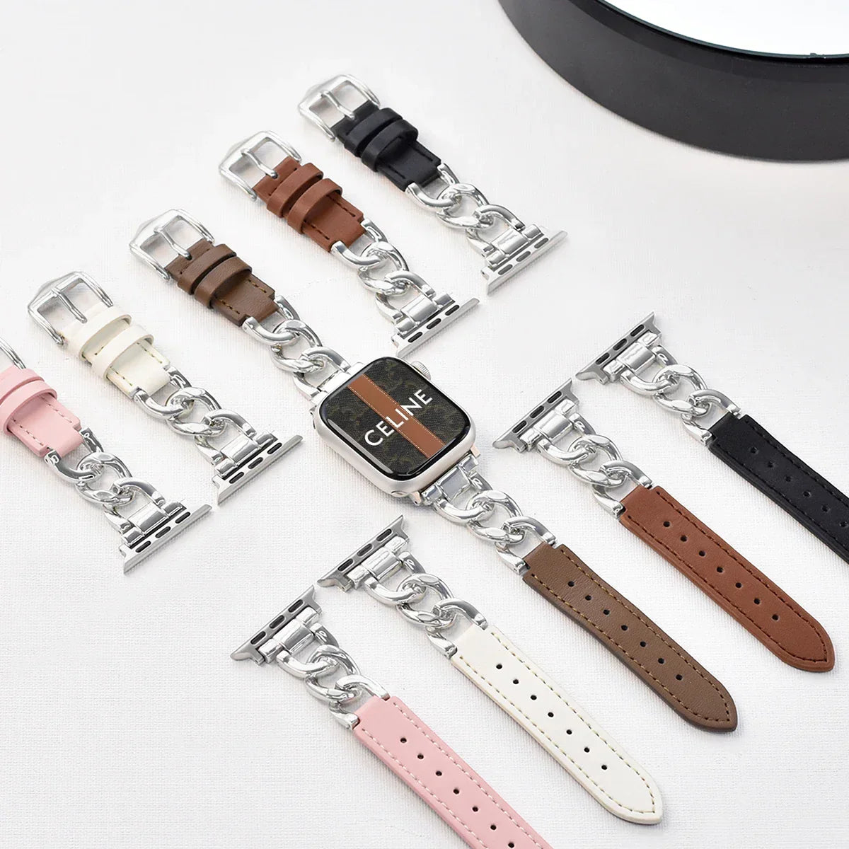 Metal Leather Strap For Apple Watch