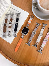 Diamonds Leather Strap For Apple Watch