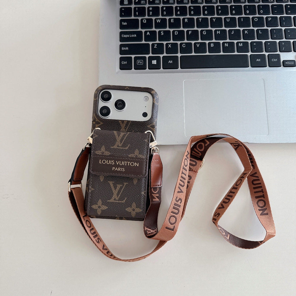 The Bag Life — Brown Monogram iPhone Crossbody Case with Full Flip Wallet